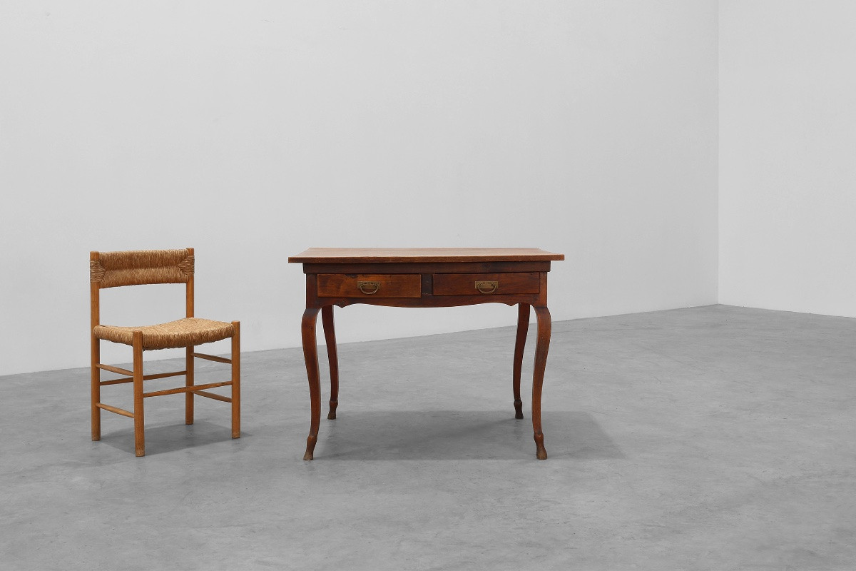 Table de style provençal en chêne avec deux tiroirs, France, XIXe siècle-photo-3