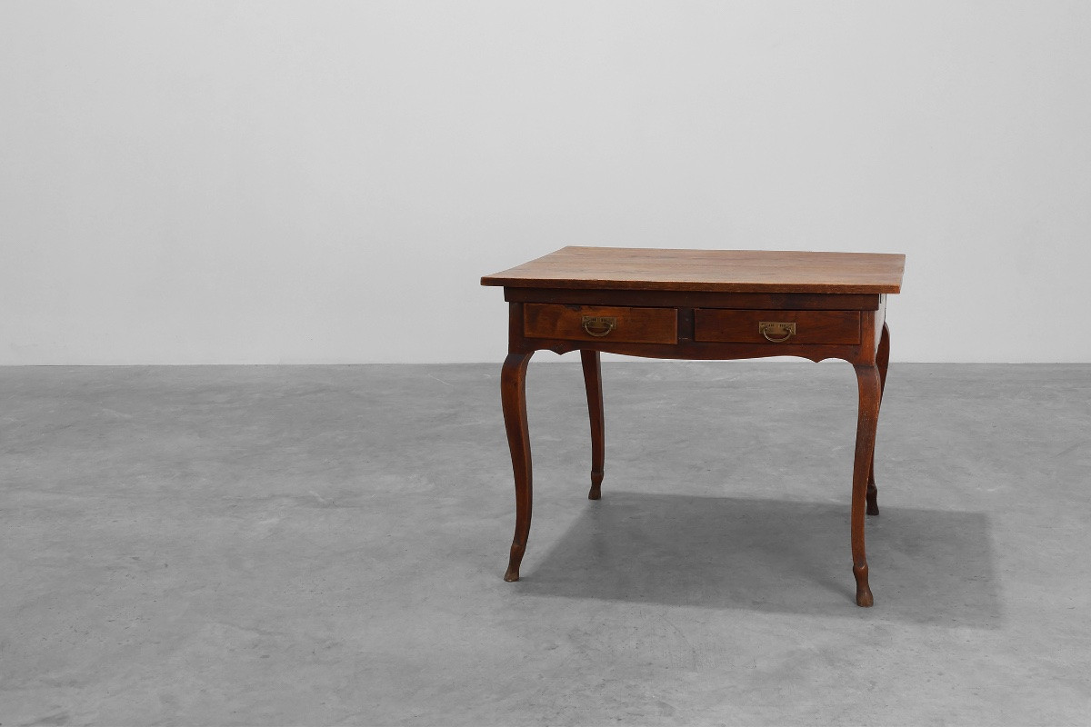 Table de style provençal en chêne avec deux tiroirs, France, XIXe siècle-photo-6