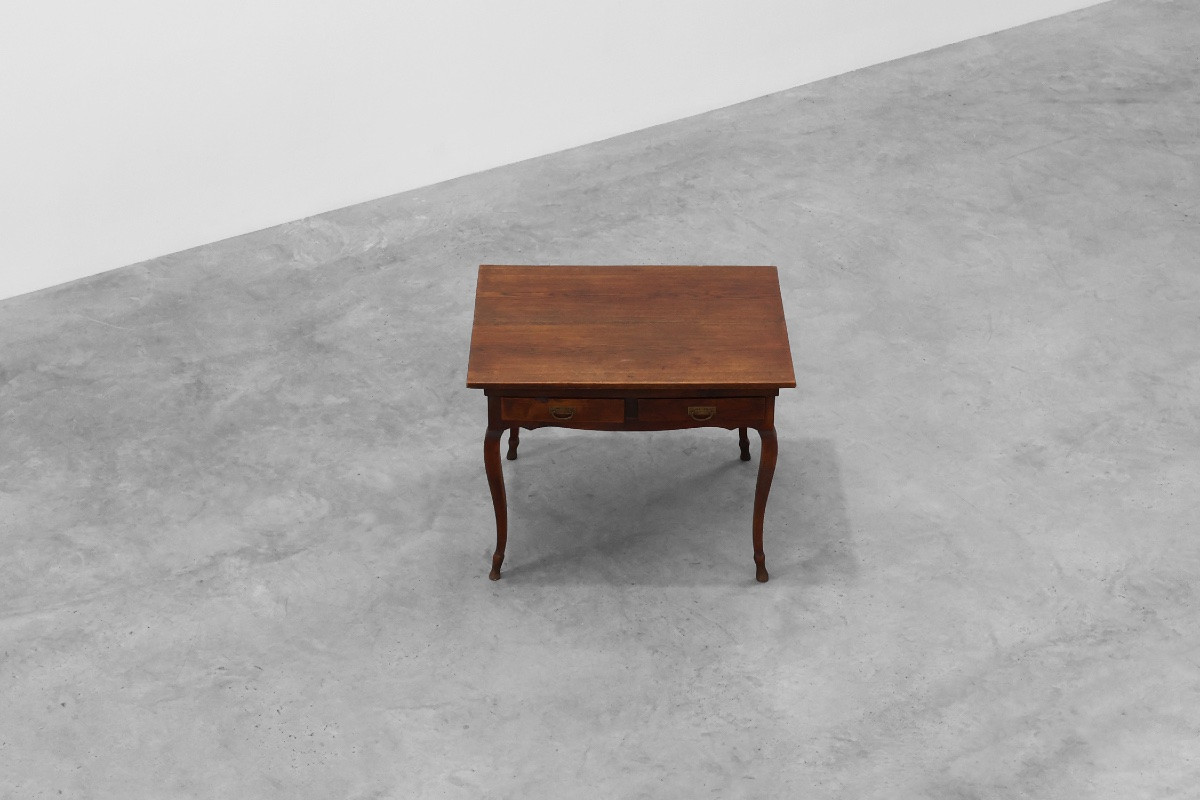 Table de style provençal en chêne avec deux tiroirs, France, XIXe siècle-photo-8