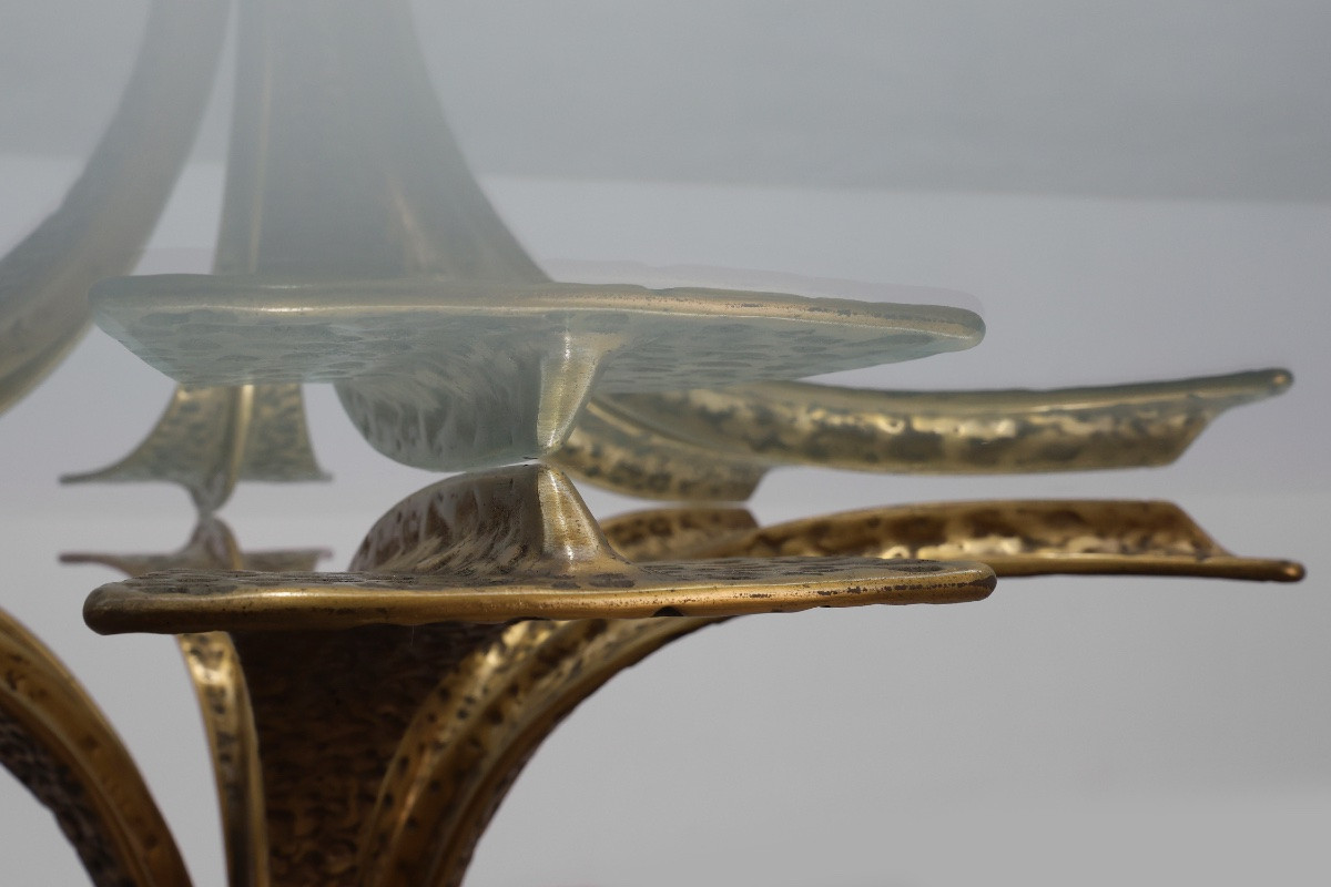 Hammered Bronze Table By Luciano Frigerio For Frigerio Di Desio, Italy Ca. 1970-photo-3