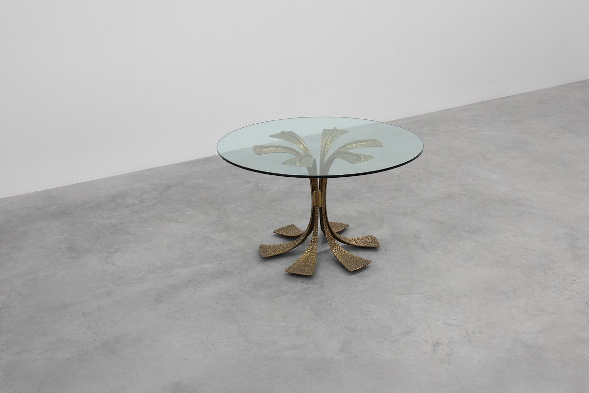 Hammered Bronze Table By Luciano Frigerio For Frigerio Di Desio, Italy Ca. 1970-photo-5