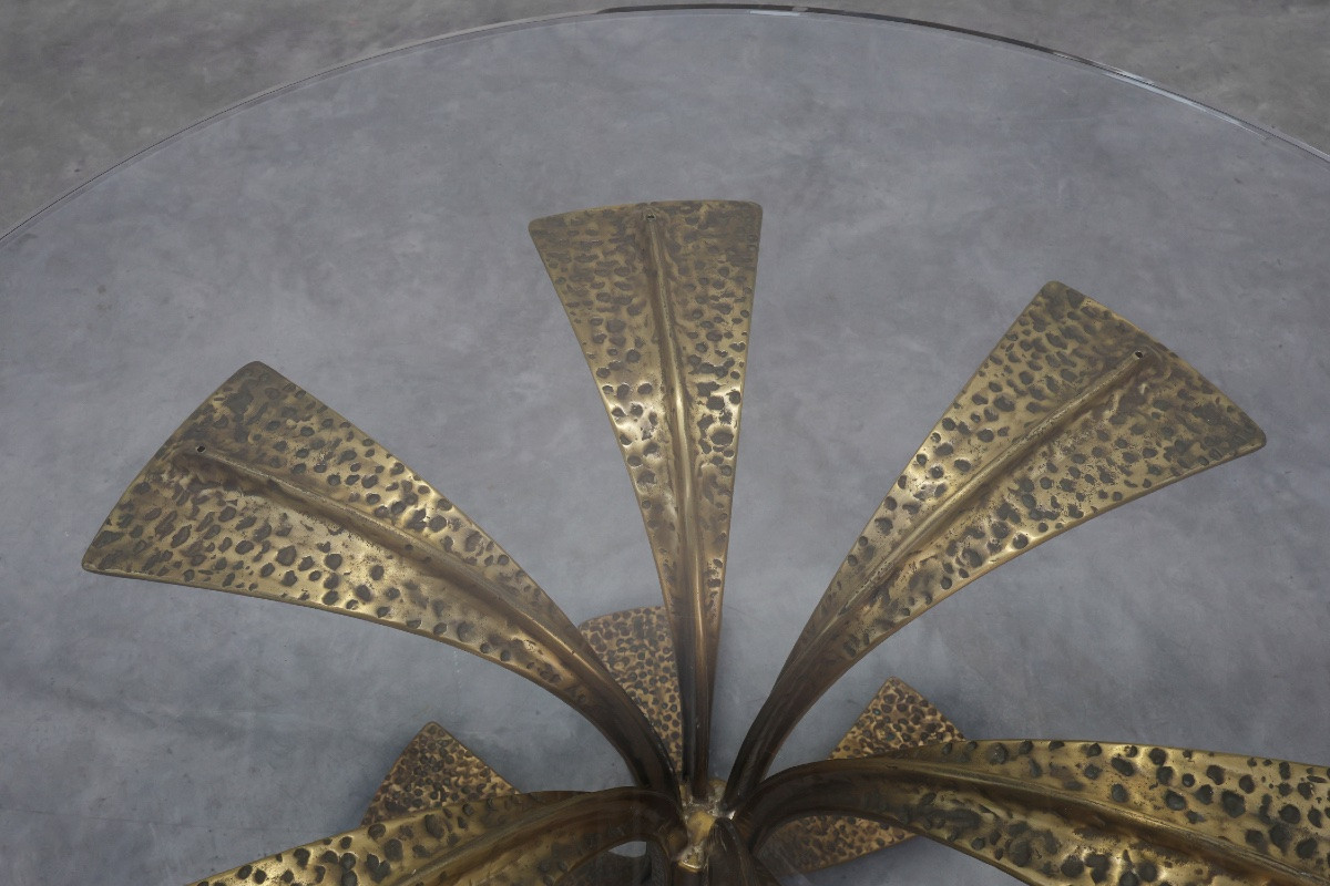 Hammered Bronze Table By Luciano Frigerio For Frigerio Di Desio, Italy Ca. 1970-photo-6