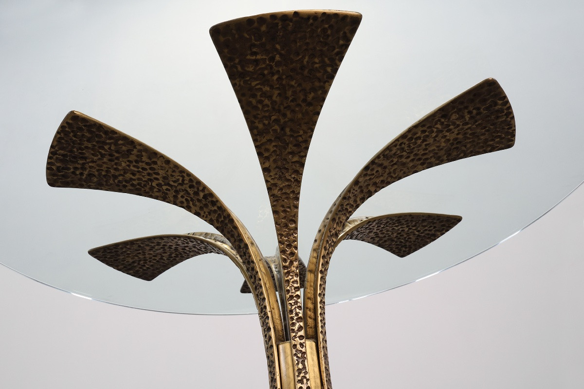 Hammered Bronze Table By Luciano Frigerio For Frigerio Di Desio, Italy Ca. 1970-photo-8