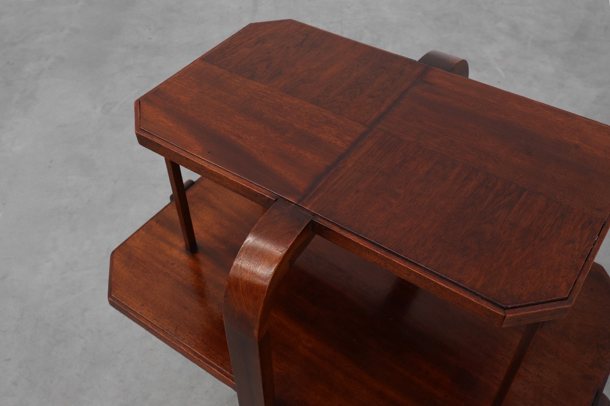 Art Deco Two-tiered Wooden Side Table Or Coffee Table, France, Circa 1920-photo-3