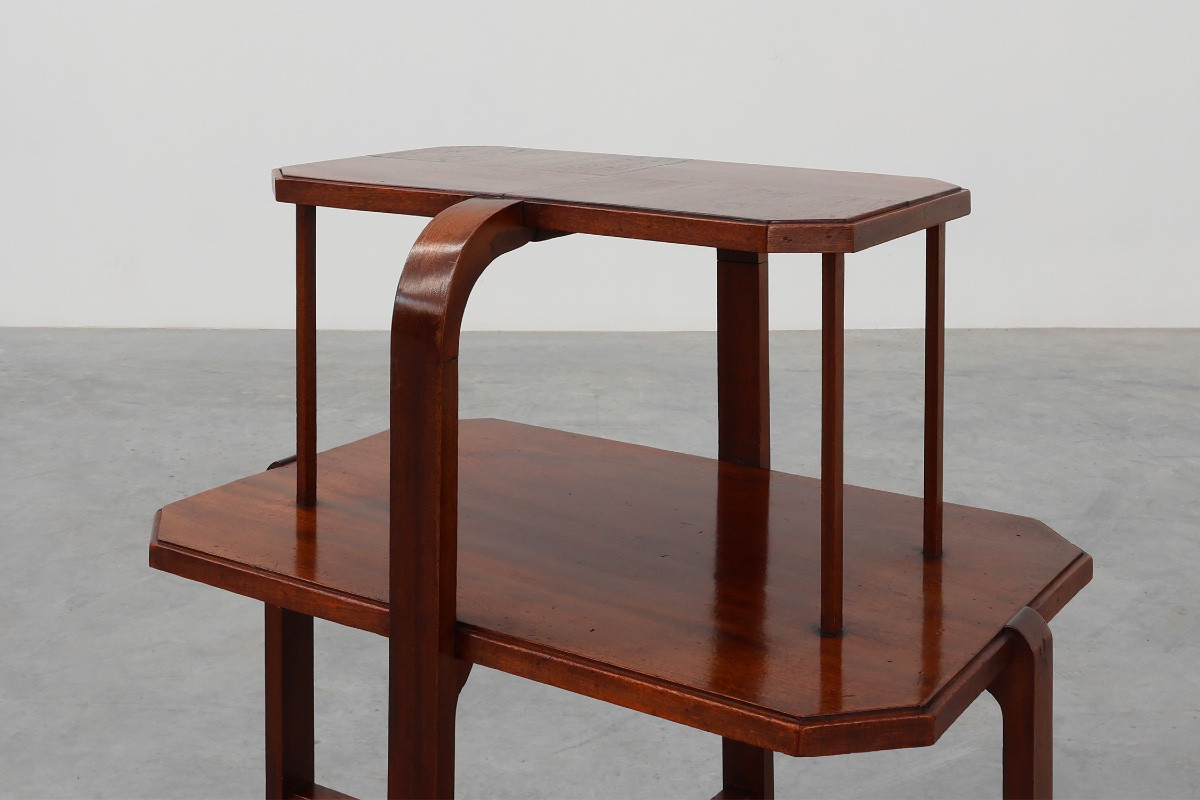 Art Deco Two-tiered Wooden Side Table Or Coffee Table, France, Circa 1920-photo-1