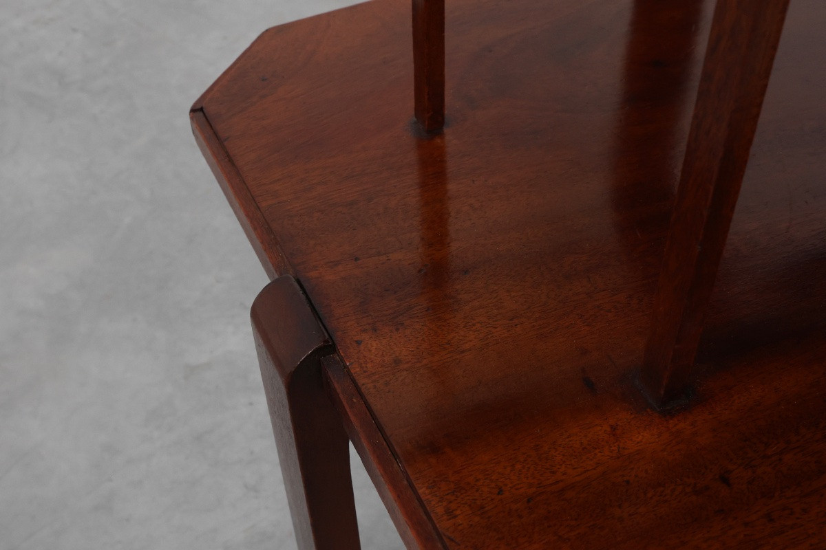 Art Deco Two-tiered Wooden Side Table Or Coffee Table, France, Circa 1920-photo-6