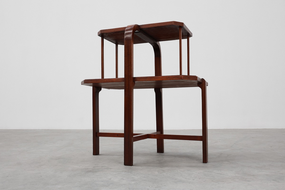 Art Deco Two-tiered Wooden Side Table Or Coffee Table, France, Circa 1920-photo-7