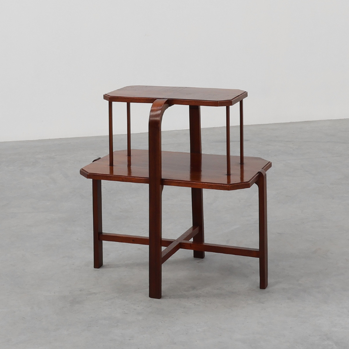 Art Deco Two-tiered Wooden Side Table Or Coffee Table, France, Circa 1920