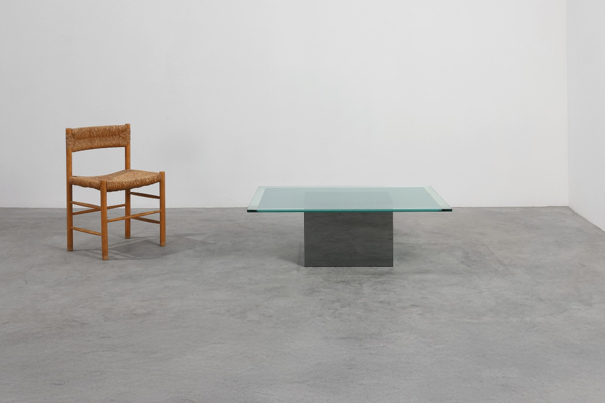 Table basse italienne en miroir et verre, signée Nanda Vigo pour Acerbis, 1971-photo-2