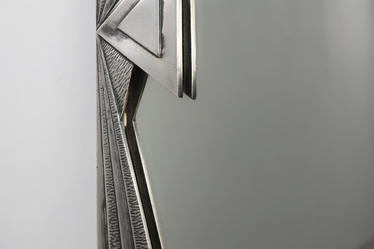 Miroir mural Art déco avec étiquette Emiel Matthijssens, Belgique vers 1920-photo-4