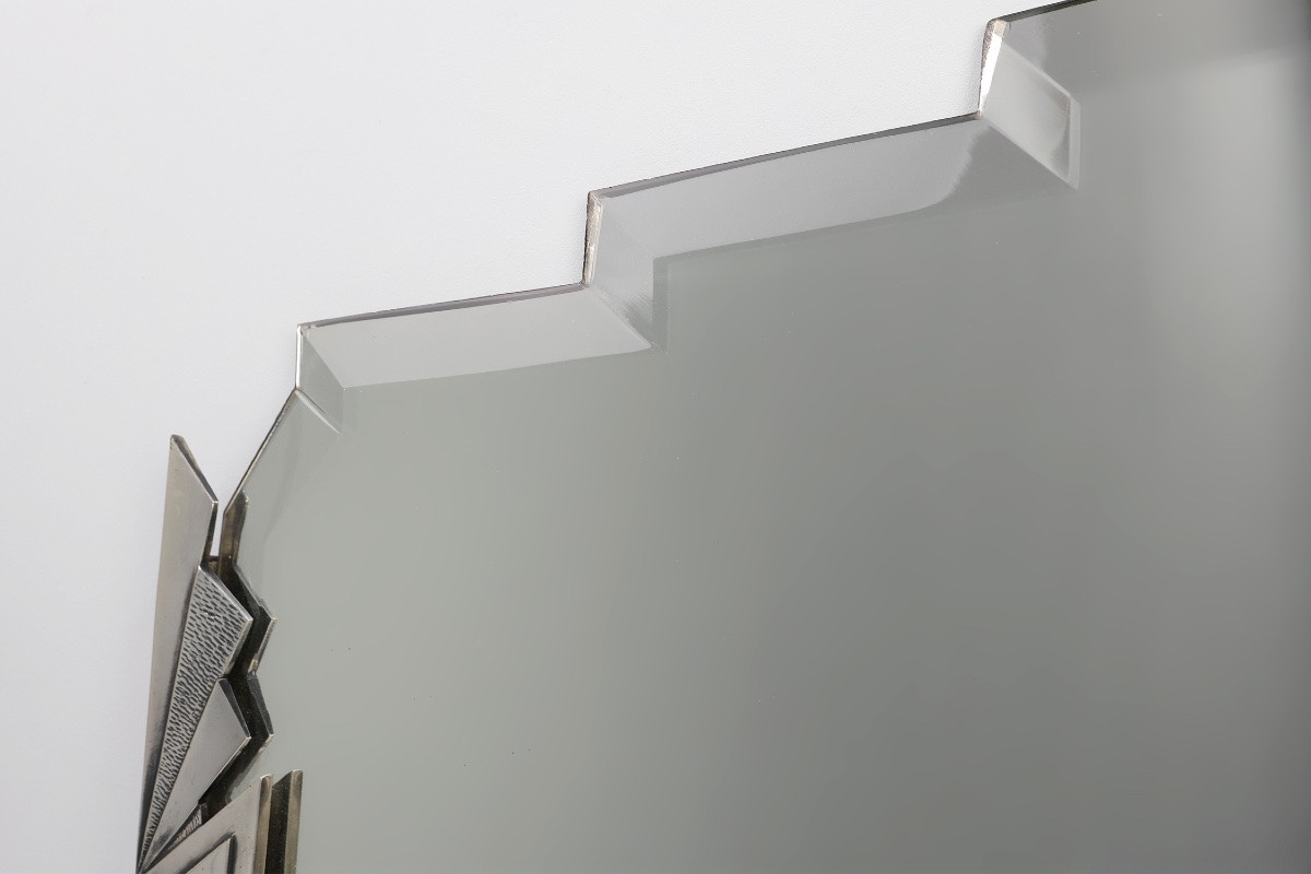 Miroir mural Art déco avec étiquette Emiel Matthijssens, Belgique vers 1920-photo-2