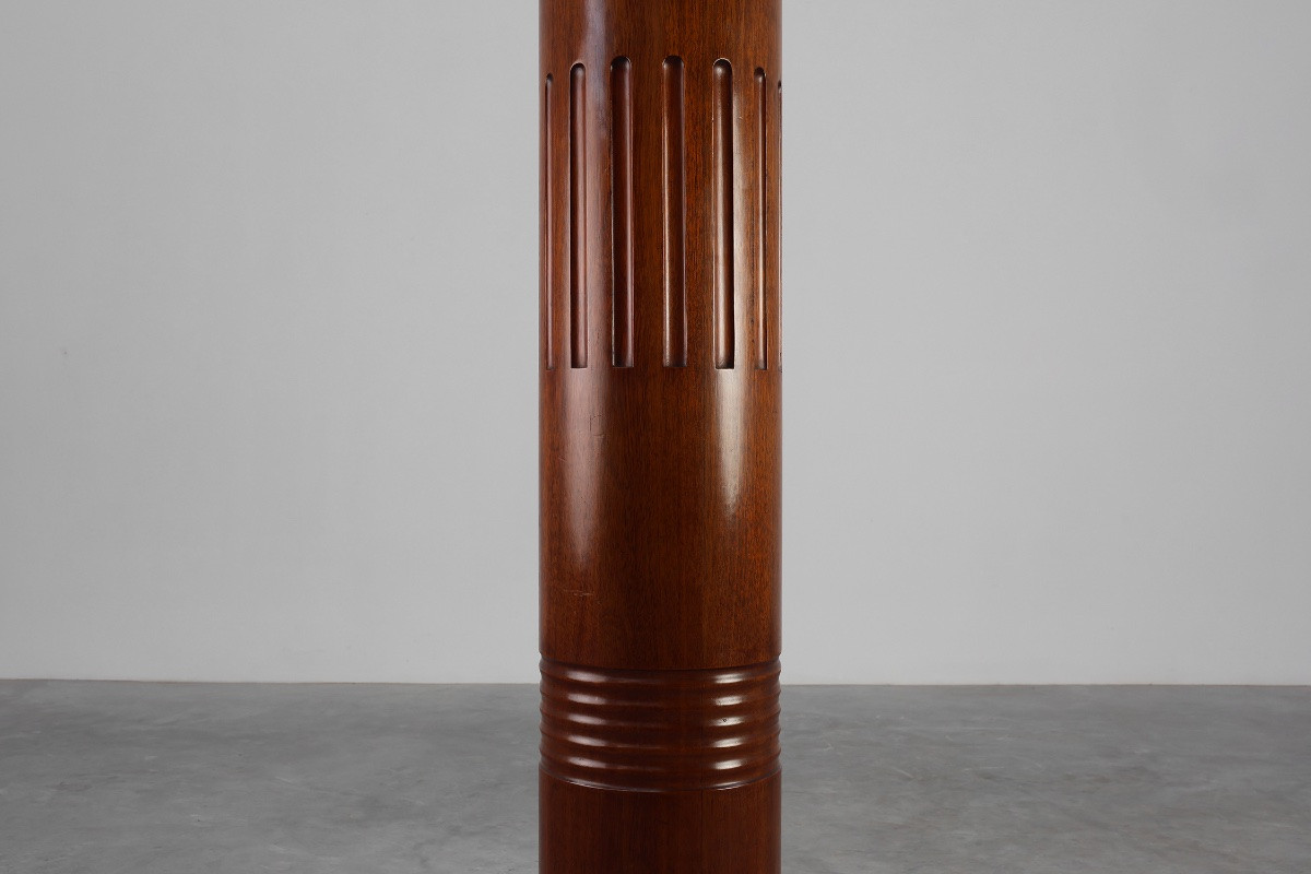 Art Deco Sculptural Base In Solid Wood, France, Circa 1925-photo-1