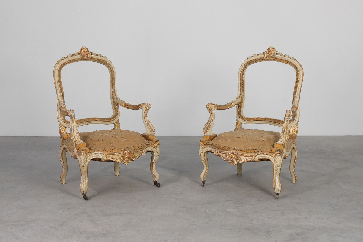 Suite Louis XV originale du début du XIXe siècle en bois sculpté, France-photo-2