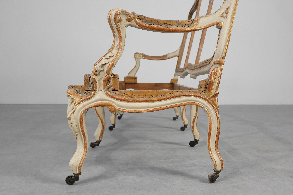 Suite Louis XV originale du début du XIXe siècle en bois sculpté, France-photo-6