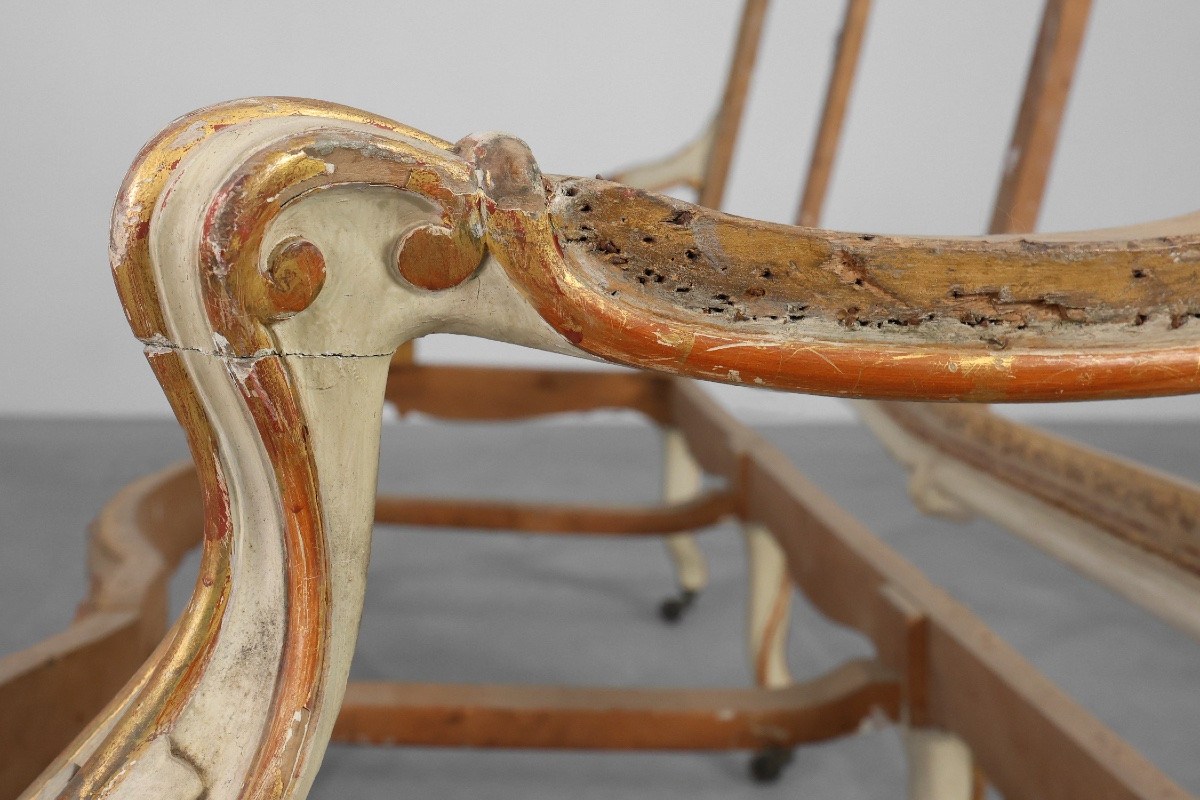 Suite Louis XV originale du début du XIXe siècle en bois sculpté, France-photo-7