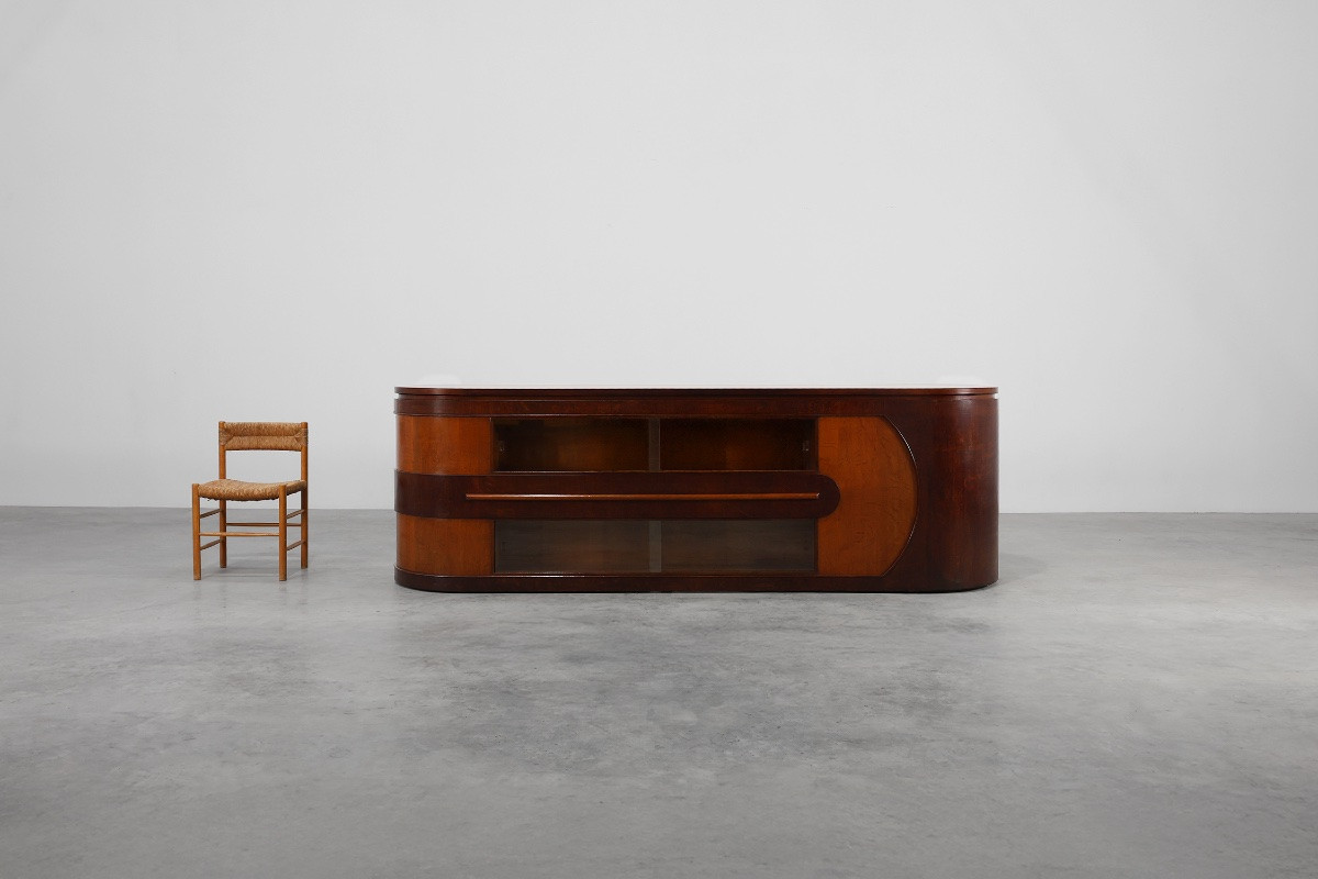 Large Art Deco Counter Attributed To De Coene, Belgium, 1920s-photo-3