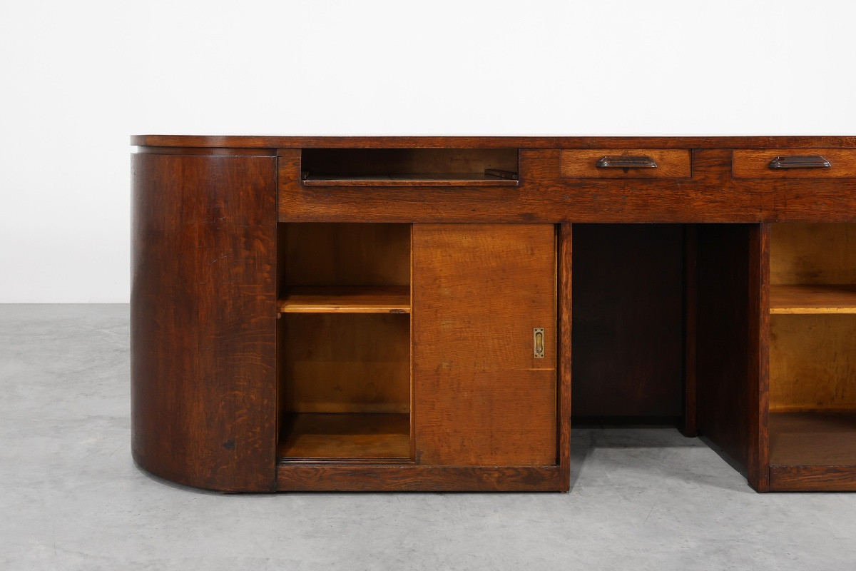 Large Art Deco Counter Attributed To De Coene, Belgium, 1920s-photo-6