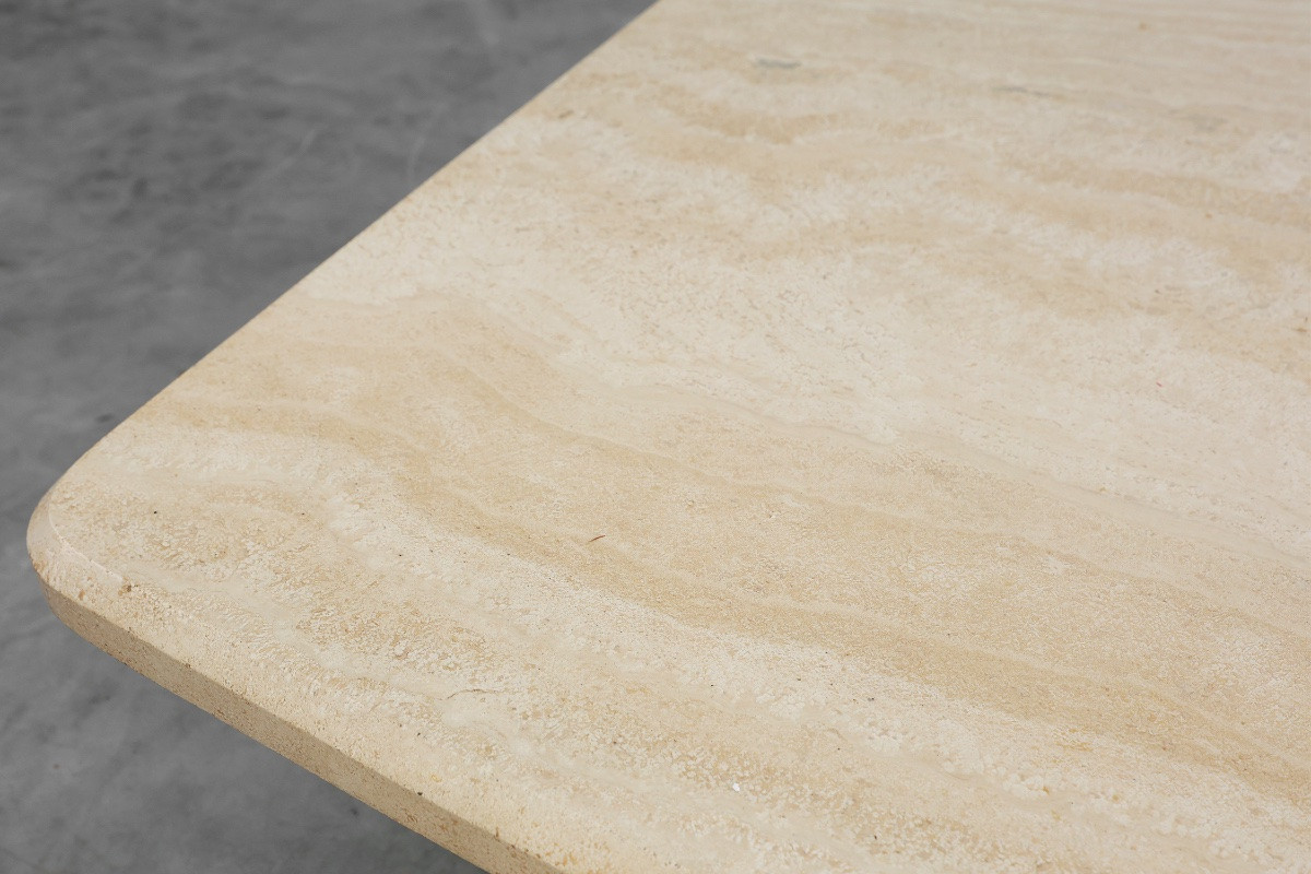 Table basse sculpturale en travertin organique, France, années 1980-photo-4