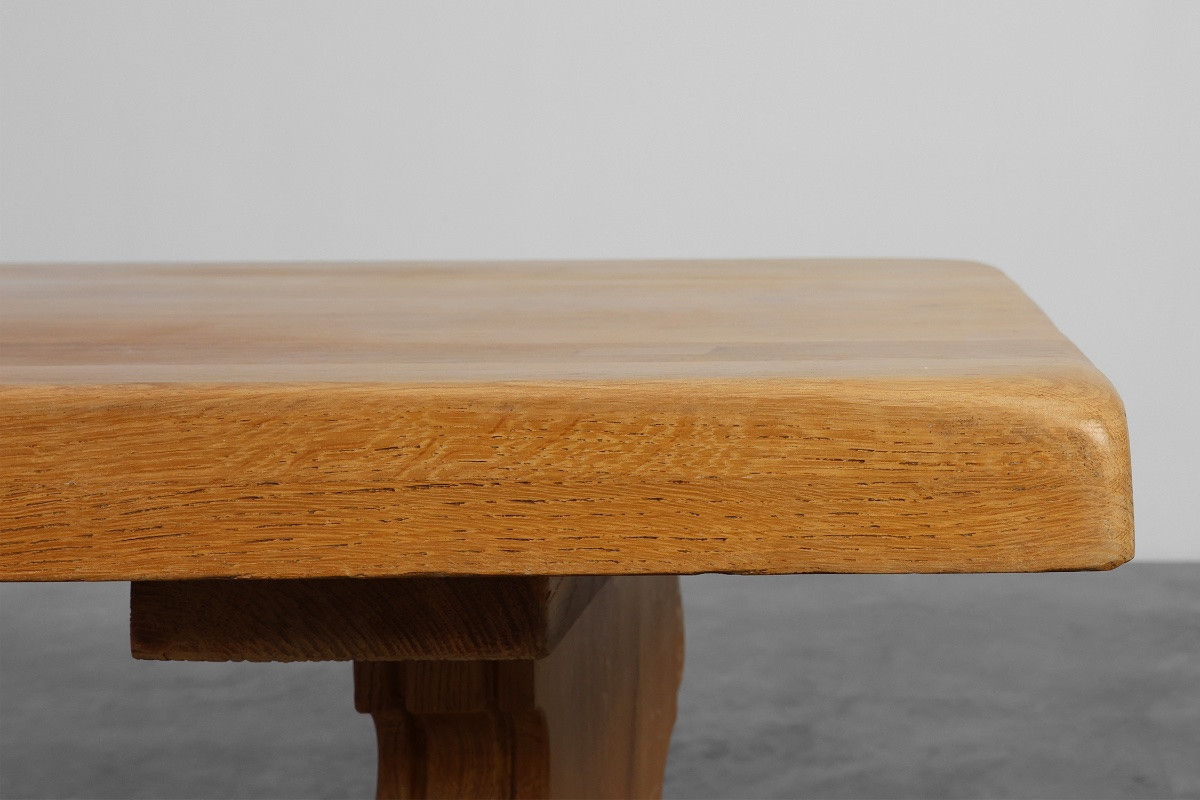 Rustic Oak Dining Table, Mid-20th Century, France, 1960s-photo-3