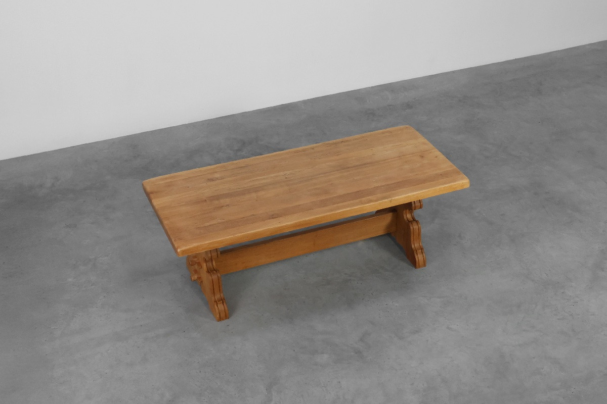 Rustic Oak Dining Table, Mid-20th Century, France, 1960s-photo-4
