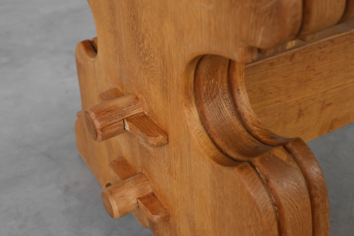 Rustic Oak Dining Table, Mid-20th Century, France, 1960s-photo-6