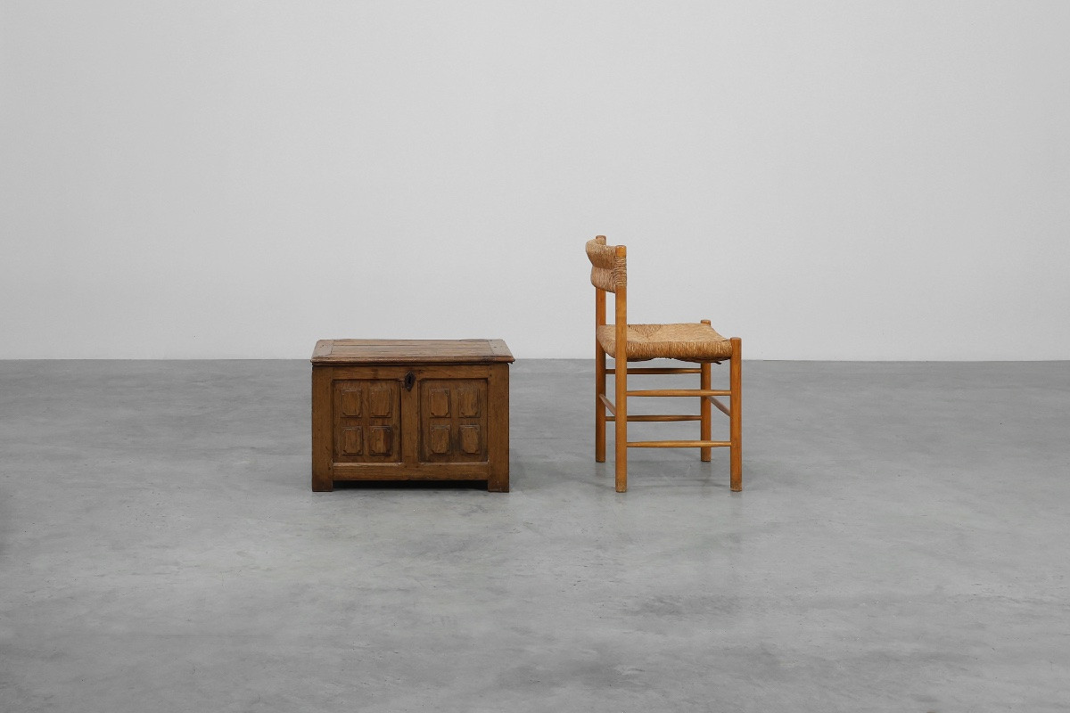 Rustic Oak Panelled Chest, France, 18th Century-photo-2