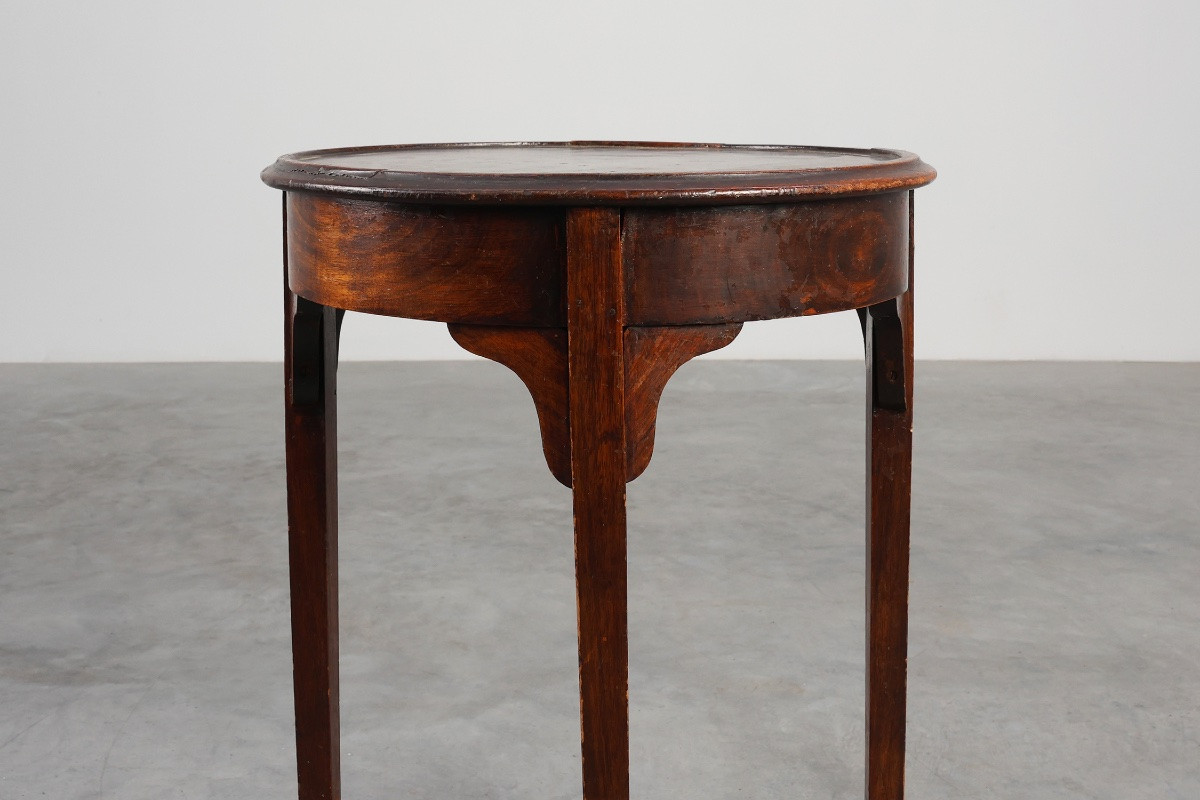 Table d'appoint ronde rustique du XIXe siècle, France-photo-1