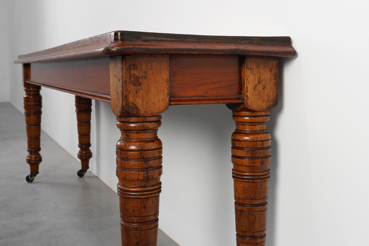 Large Walnut Console Table In The William IV Style, United Kingdom, Circa 1840-photo-3