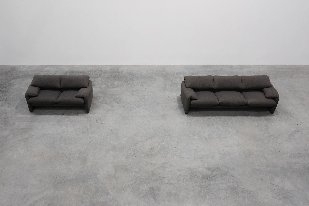 Cassina 2 And 3 Seater Sofa Set By Vico Magistretti, Italy, 1990-photo-5