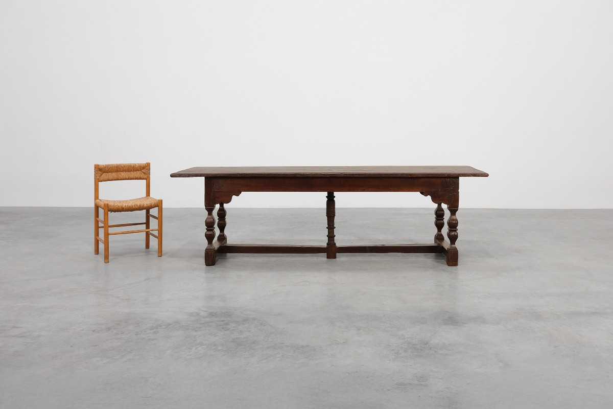 Table de monastère flamande en chêne massif du XVIIe siècle, Belgique-photo-3