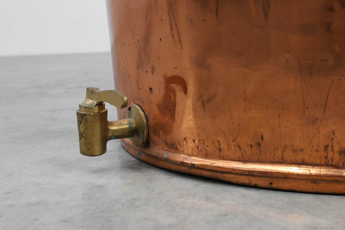 Large Copper Brewing Vat Or Vessel, France, Circa 1820-photo-3