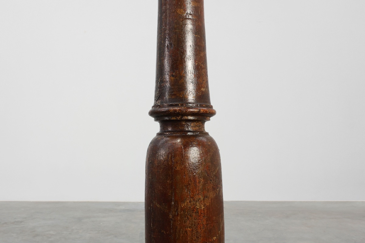 Paire de piédestaux d'église tournés français du XVIIIe siècle-photo-3