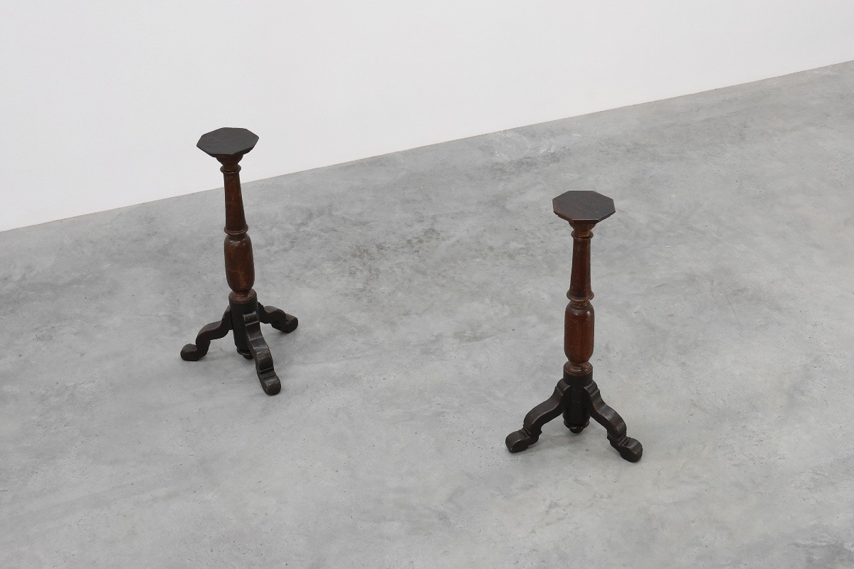 Paire de piédestaux d'église tournés français du XVIIIe siècle-photo-3