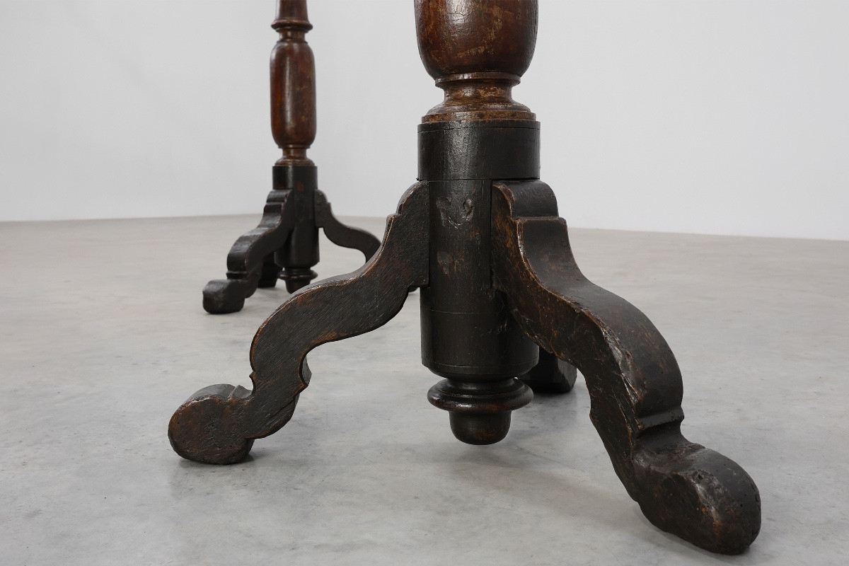 Paire de piédestaux d'église tournés français du XVIIIe siècle-photo-7