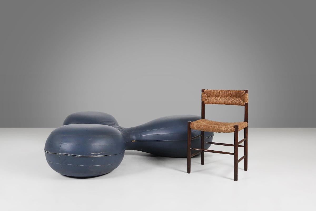 Leather Pouf By Lowie Vermeersch For Durlet, Belgium 1999-photo-1