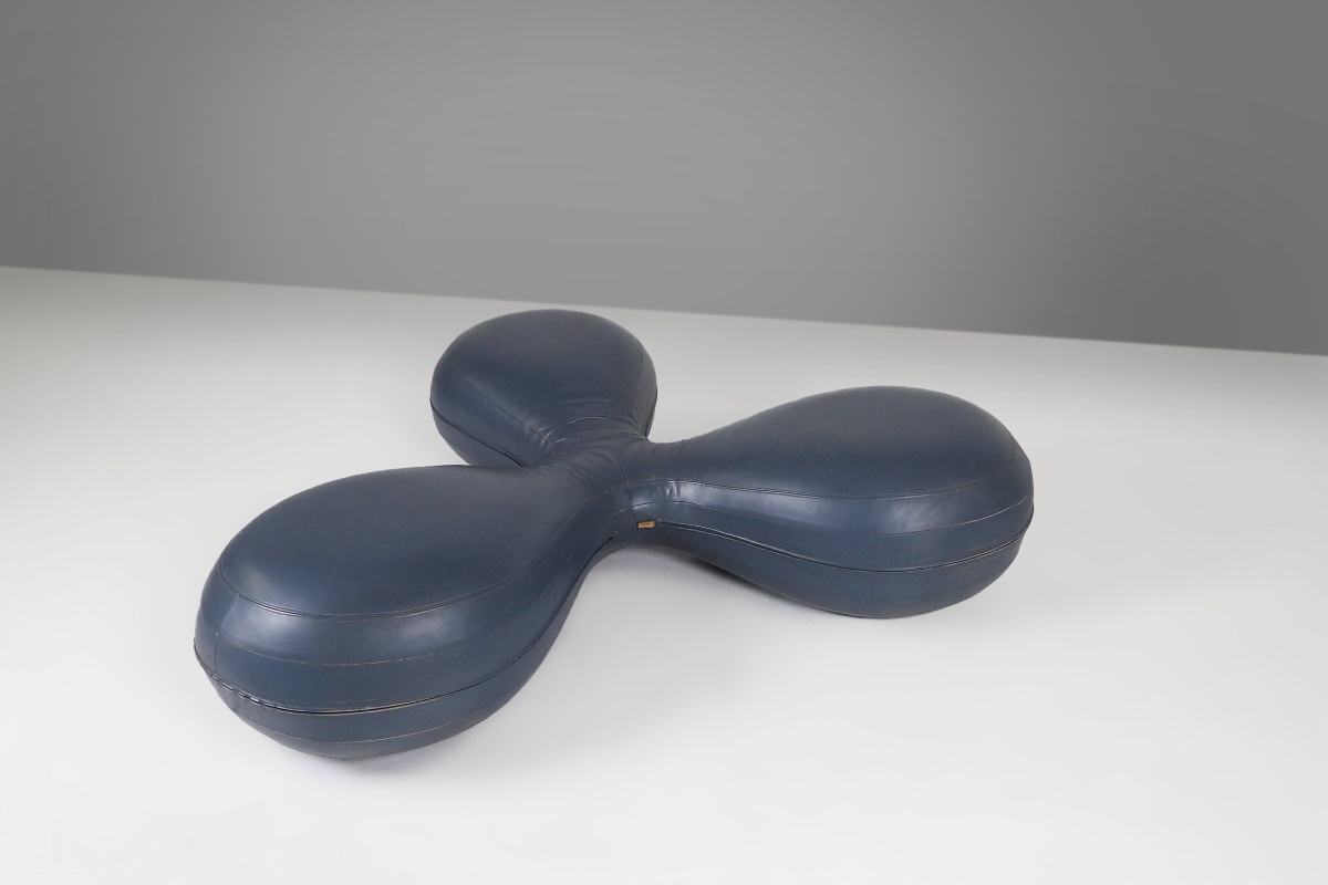 Leather Pouf By Lowie Vermeersch For Durlet, Belgium 1999-photo-6