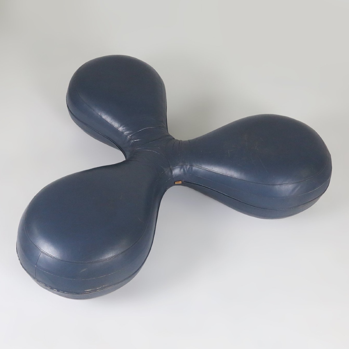 Leather Pouf By Lowie Vermeersch For Durlet, Belgium 1999