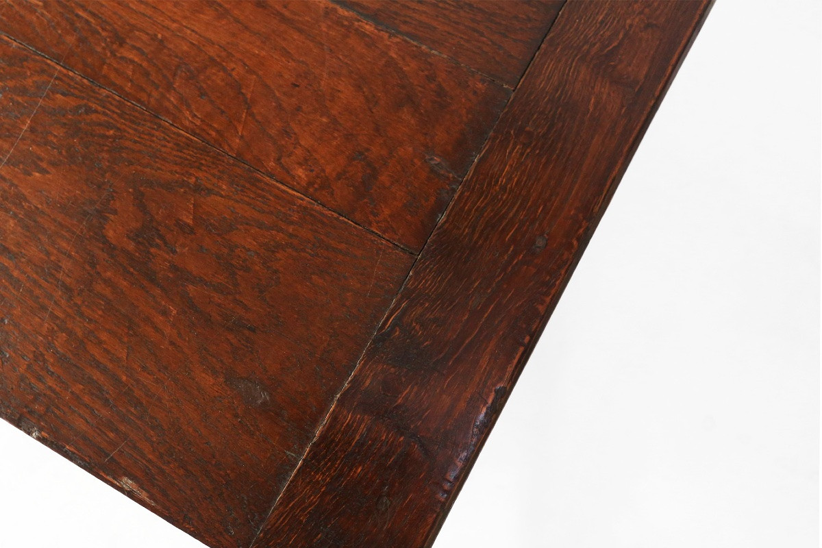 Antique Solid Oak Table, France, 1850s-photo-4