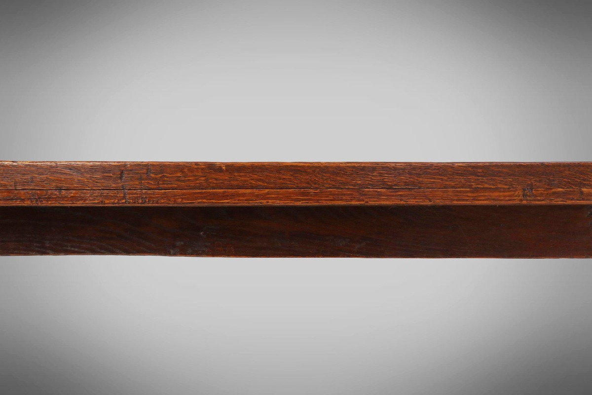 Antique Solid Oak Table, France, 1850s-photo-3