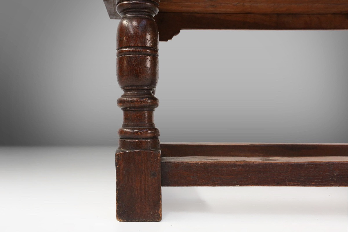 Antique Solid Oak Table, France, 1850s-photo-8