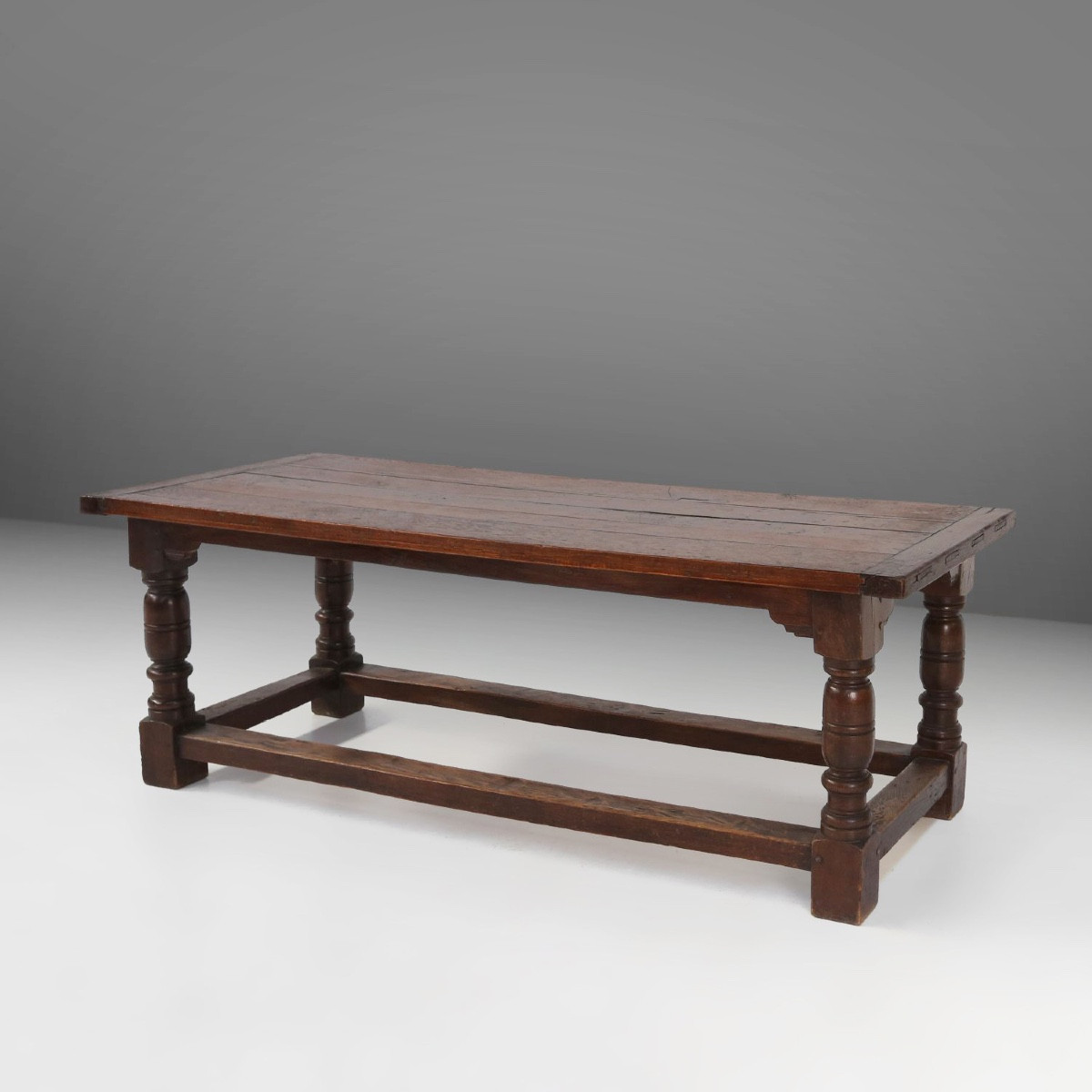 Antique Solid Oak Table, France, 1850s