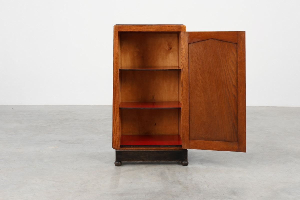 Armoire ou table de chevet en bois d'école d'Amsterdam, Pays-Bas, vers 1915-photo-4