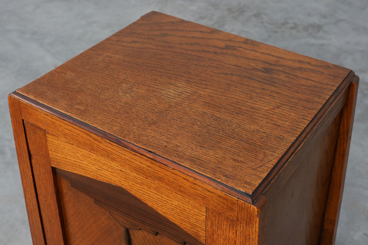 Armoire ou table de chevet en bois d'école d'Amsterdam, Pays-Bas, vers 1915-photo-8