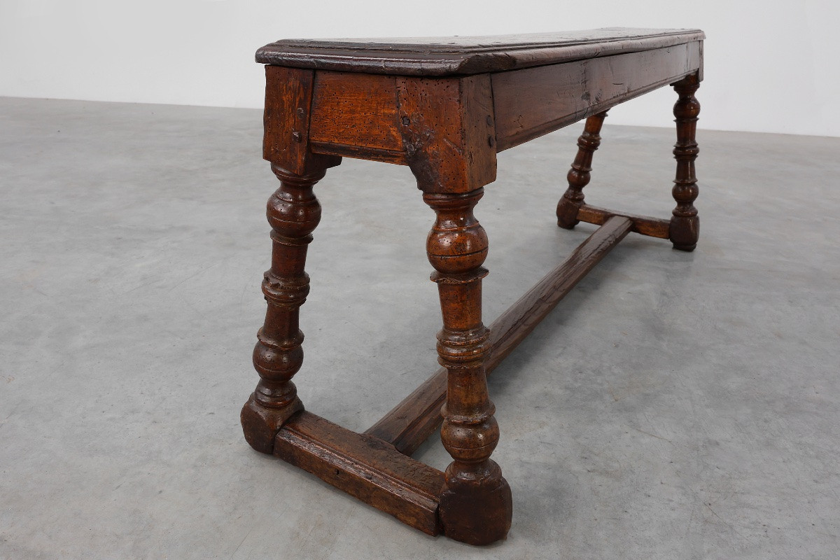 Antique Farm Bench In English Oak, United Kingdom, Circa 1850-photo-5