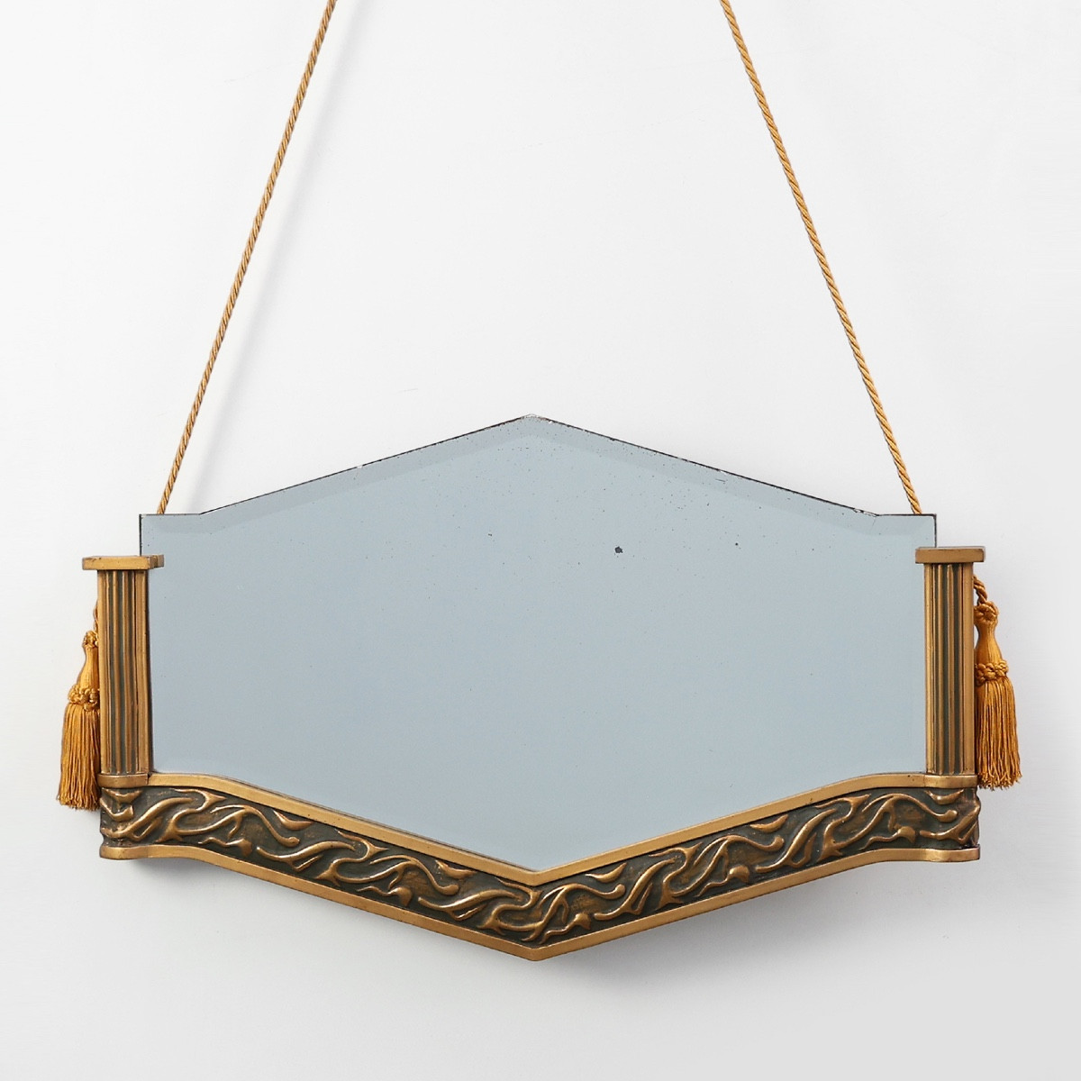 Miroir Art Déco en bois doré, Belgique, vers 1920