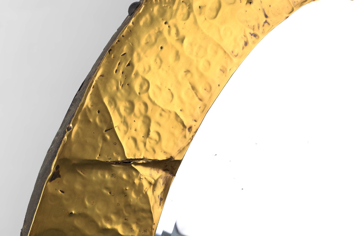 Miroir ovale en cuivre de style Arts & Crafts, France, vers 1905-photo-4