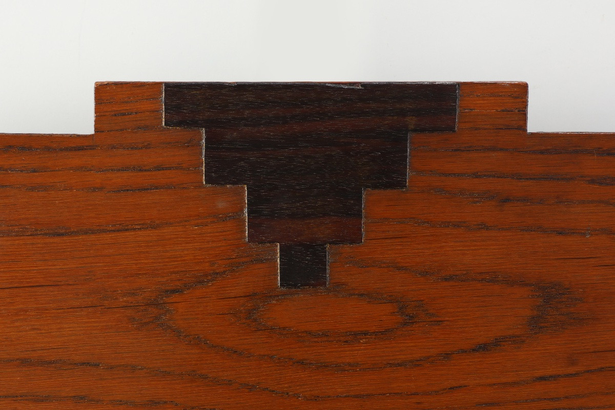 Miroir en chêne massif de style École d'Amsterdam, Pays-Bas, vers 1915-photo-4