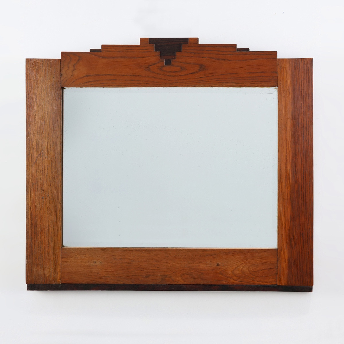 Miroir en chêne massif de style École d'Amsterdam, Pays-Bas, vers 1915