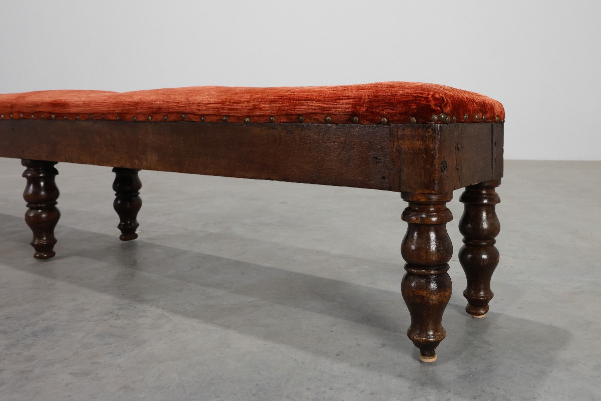 Rustic Oak Farm Bench With A Beautiful Patina, France, Circa 1820-photo-2