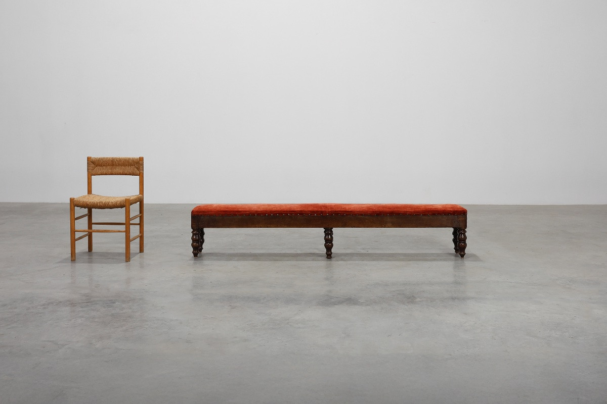 Rustic Oak Farm Bench With A Beautiful Patina, France, Circa 1820-photo-4